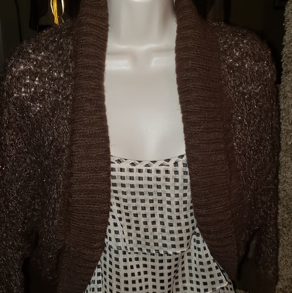 Pretty Glittery Brown Shrug Brand New - Picture 1 of 8